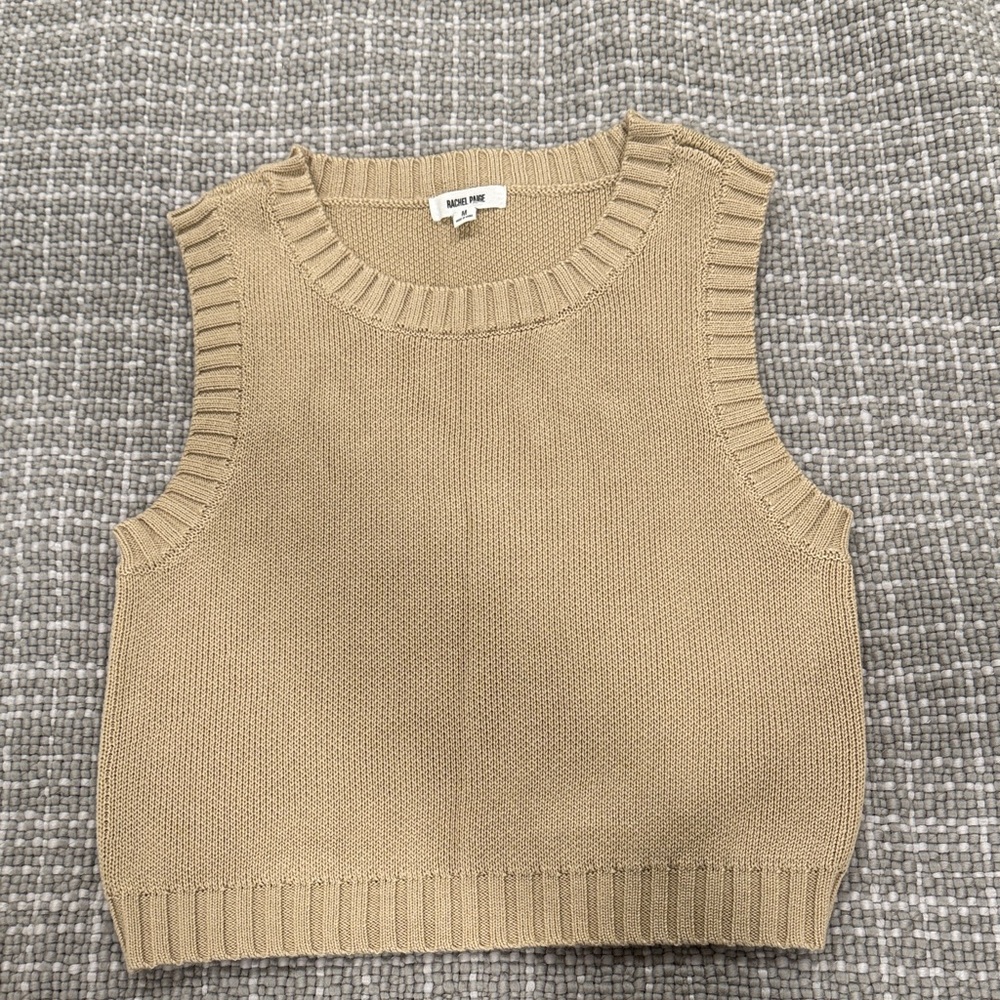 Tan Sleeveless Knit Top